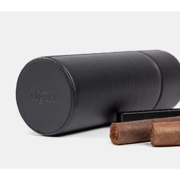 Sigarx Travel Humidor - Stylish & Portable for 5 Cigars (Cedar Wood Interior) - Picture 2 of 9